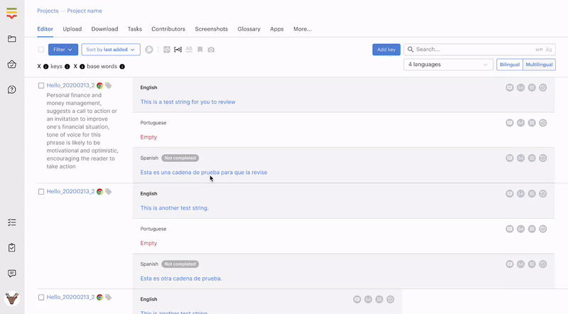 Animation showing how reviewers tag translation issues